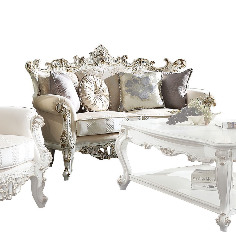 Picardy II - Sofa & Loveseat Set - Fabric & Antique Pearl