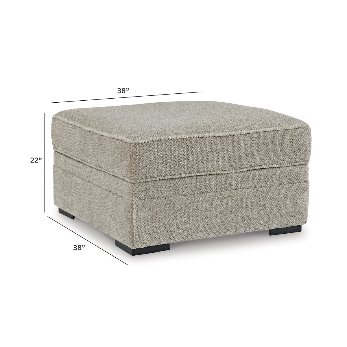 Calnita Ottoman With Storage - 2050211 - approximate manufacturer dimensions (supplier image 10)