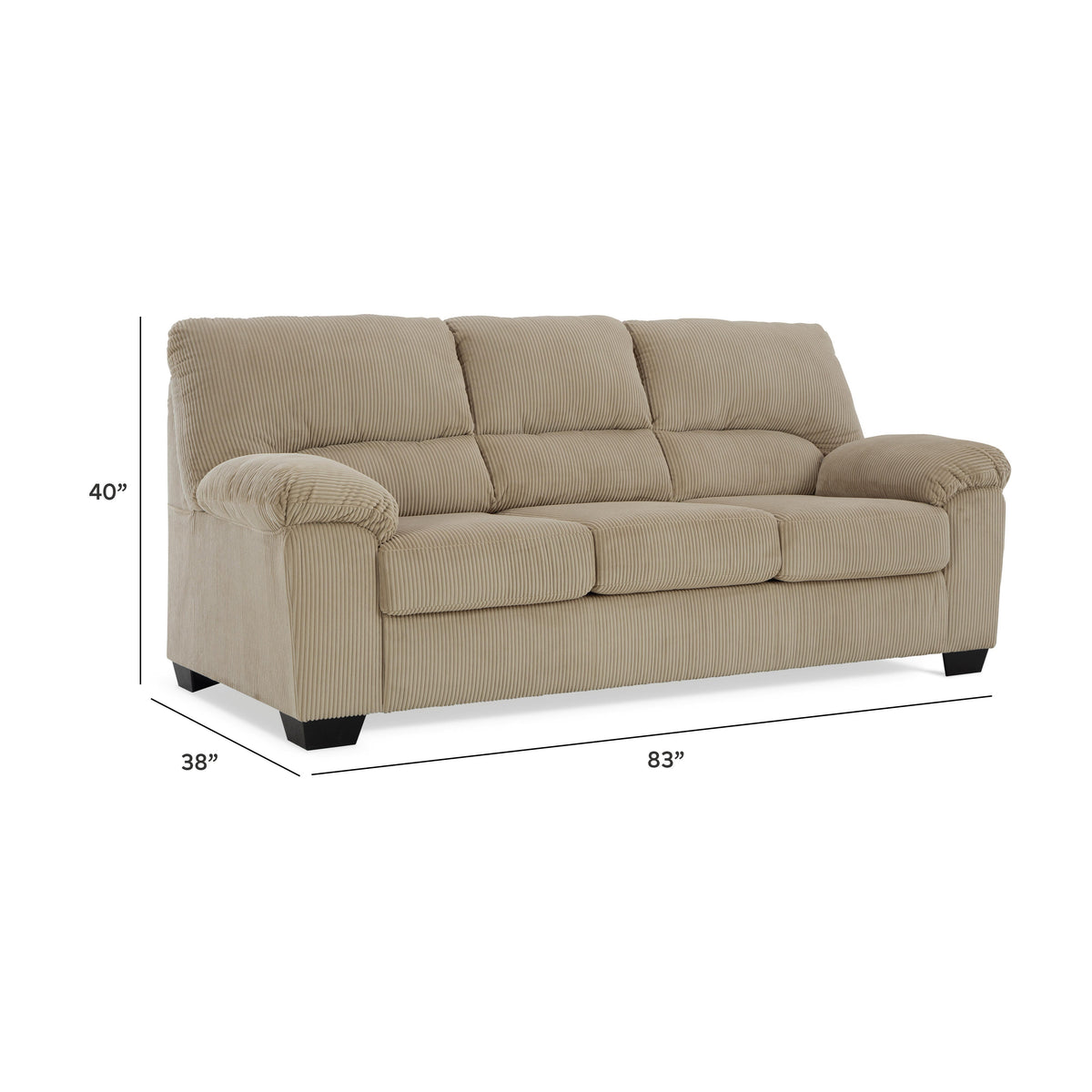 SimpleJoy Sofa - 2420338 - approximate manufacturer dimensions (supplier image 21)
