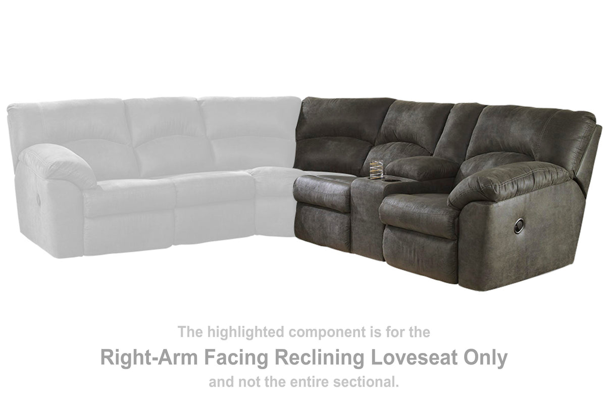Tambo 2-Piece Sectional with Recliner - 27801U1 - product view or room setting; complete kit and included component views (supplier image 20)