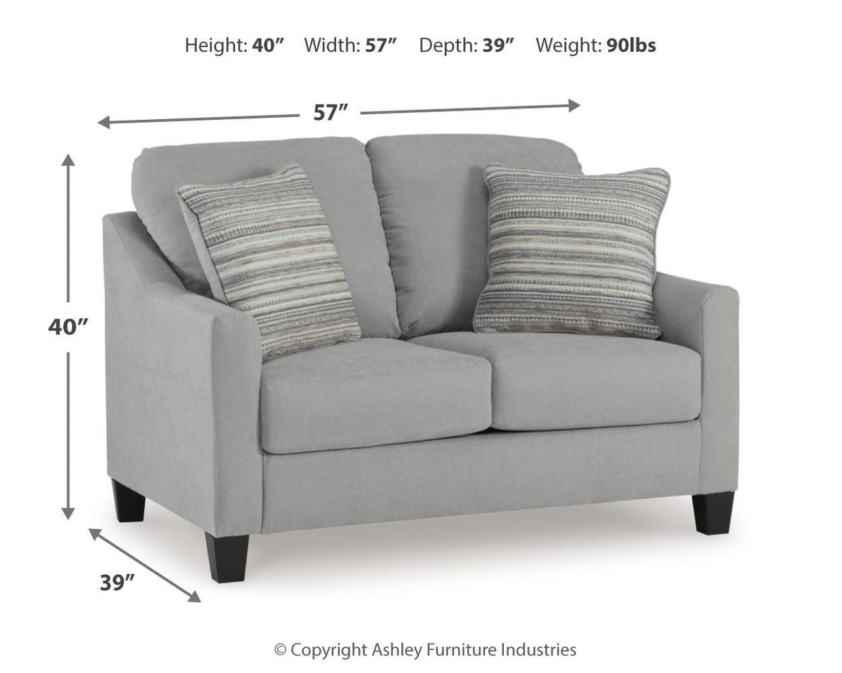 Adlai Loveseat - 3010335 - approximate manufacturer dimensions (supplier image 8)