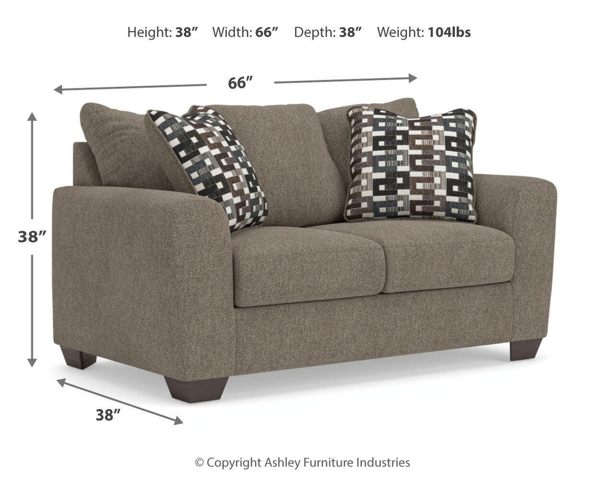 Triston-Peaks Loveseat - 3020435 - approximate manufacturer dimensions (supplier image 8)