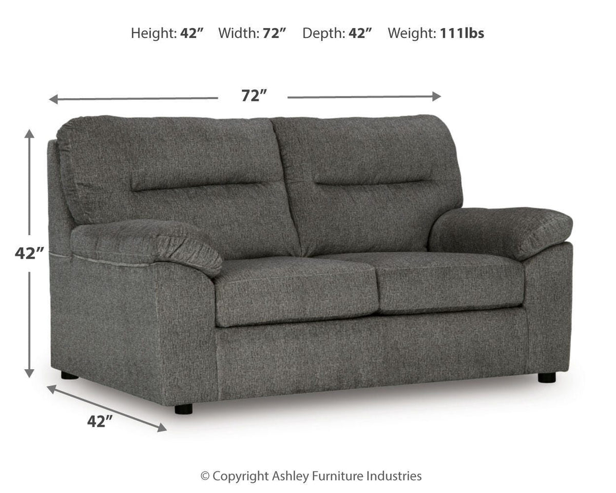 Bindura Loveseat - 3030535 - approximate manufacturer dimensions (supplier image 10)