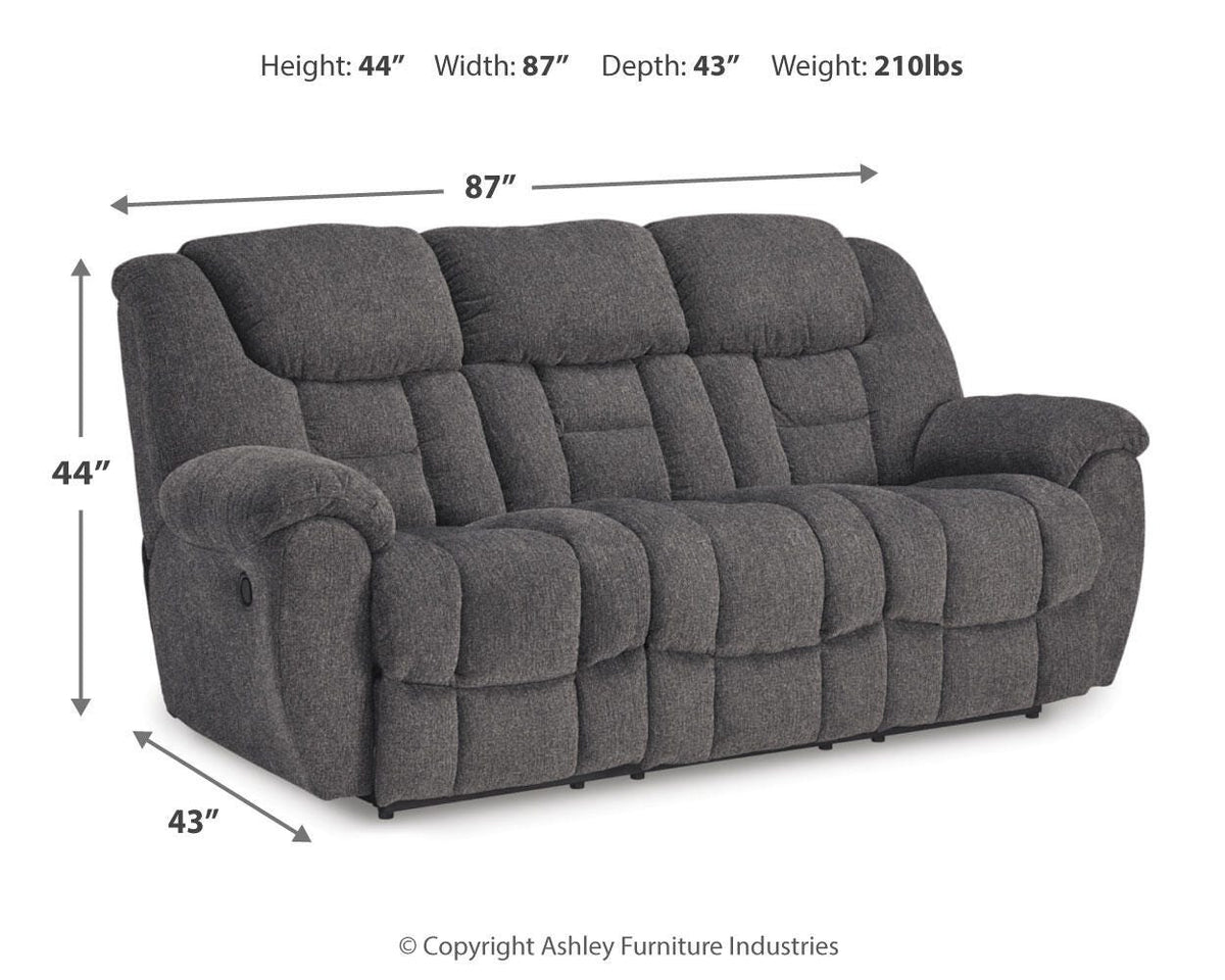 Foreside Reclining Sofa - 3810488 - approximate manufacturer dimensions (supplier image 8)