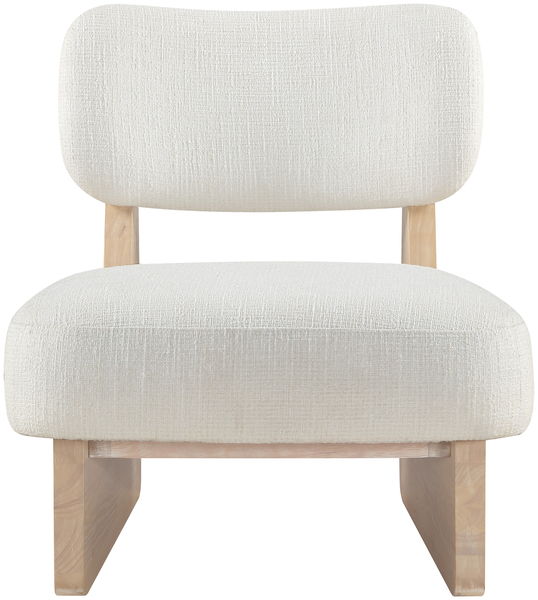 Vetra - Linen Textured Fabric Upholstered Accent Chair With Natural Base