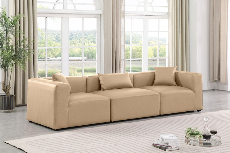 Cube - Modular 3 Piece Sofa - Tan