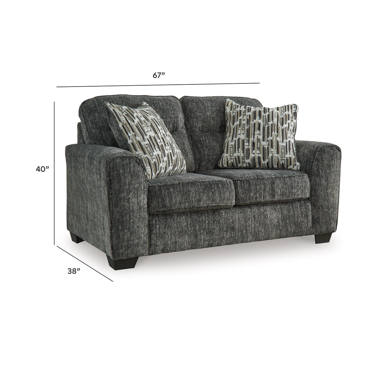 Lonoke Loveseat - 5050435 - approximate manufacturer dimensions (supplier image 7)