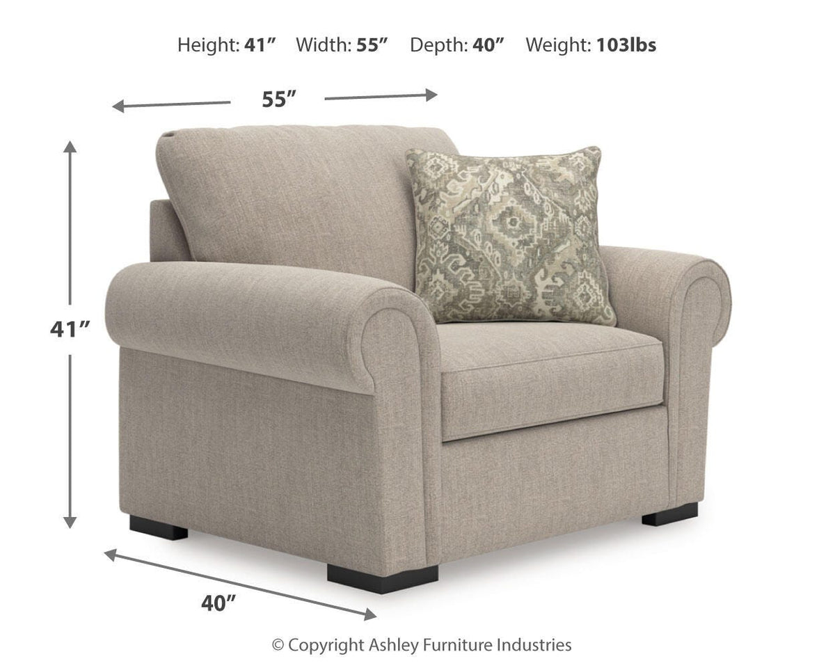 Sararose Oversized Chair - 5710223 - approximate manufacturer dimensions (supplier image 9)