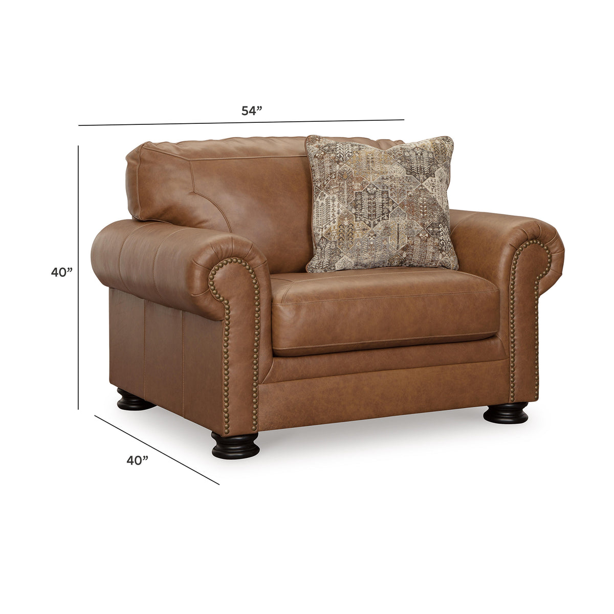 Carianna Oversized Chair and Ottoman - 57604U2 - approximate manufacturer dimensions (supplier image 19)