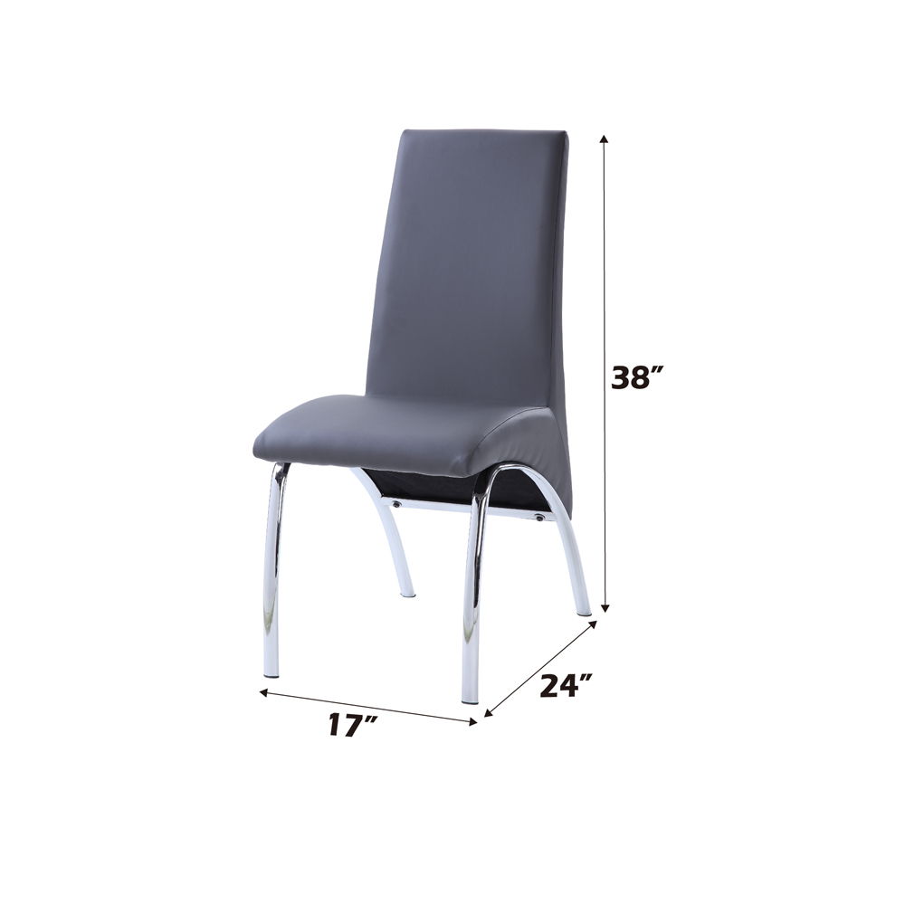 Noland - Dining Set - Gray High Gloss & Clear Glass