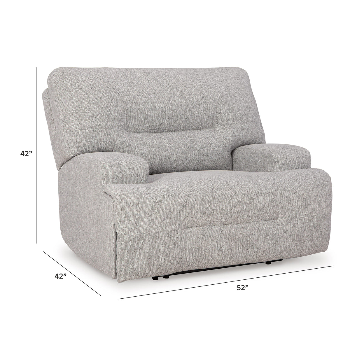 Acklen Place Oversized Power Recliner - 9360582 - approximate manufacturer dimensions (supplier image 14)