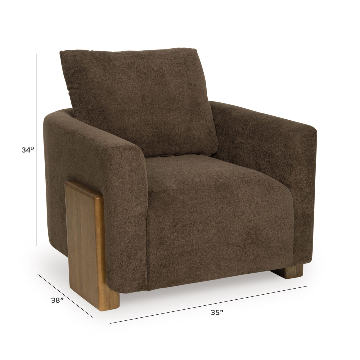 Dairlett Accent Chair - A3000746 - approximate manufacturer dimensions (supplier image 8)