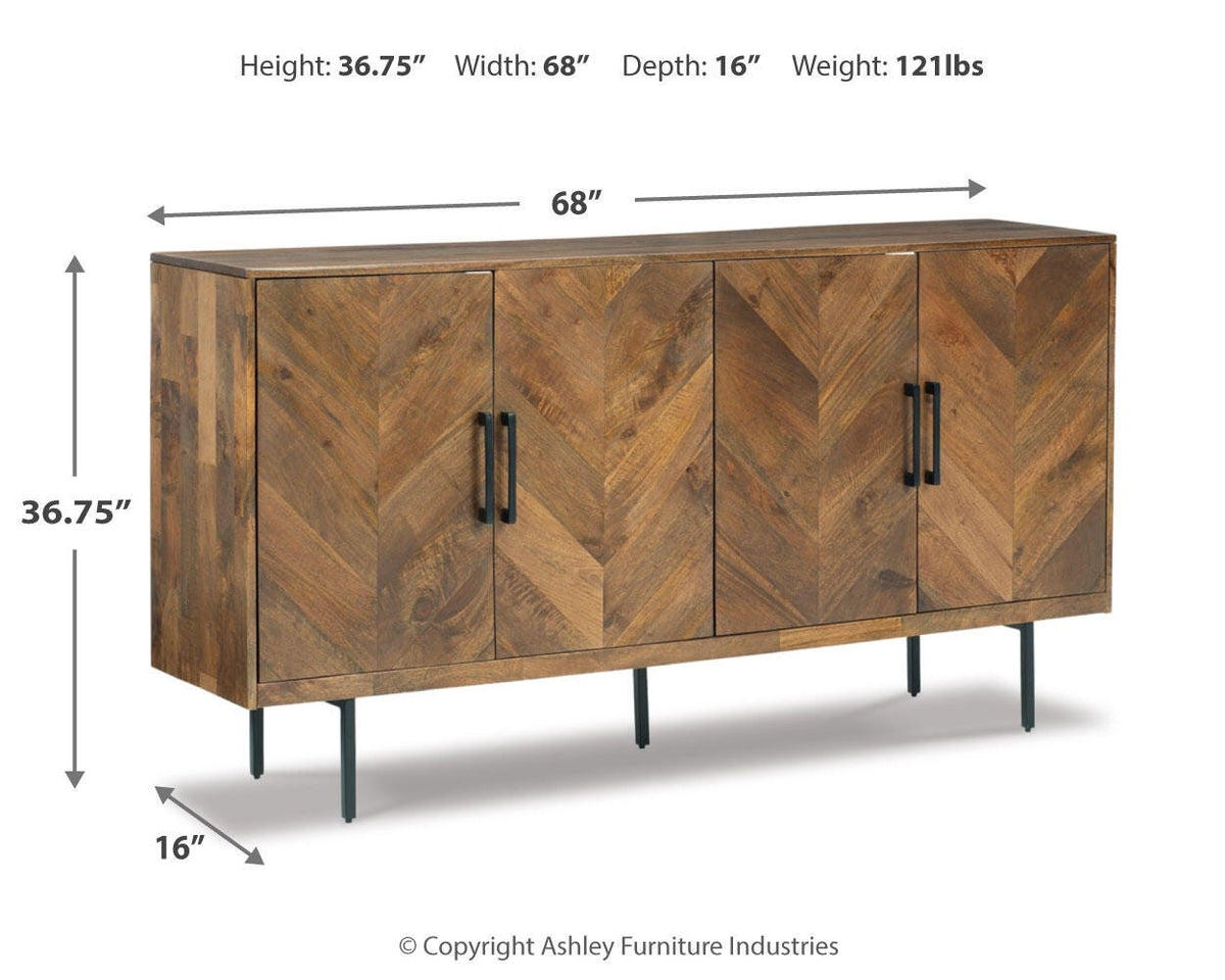 Prattville Accent Cabinet - A4000308 - approximate manufacturer dimensions (supplier image 9)