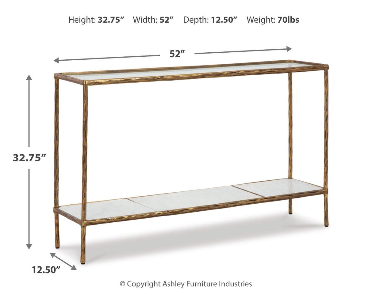 Ryandale Console Sofa Table - A4000443 - approximate manufacturer dimensions (supplier image 6)