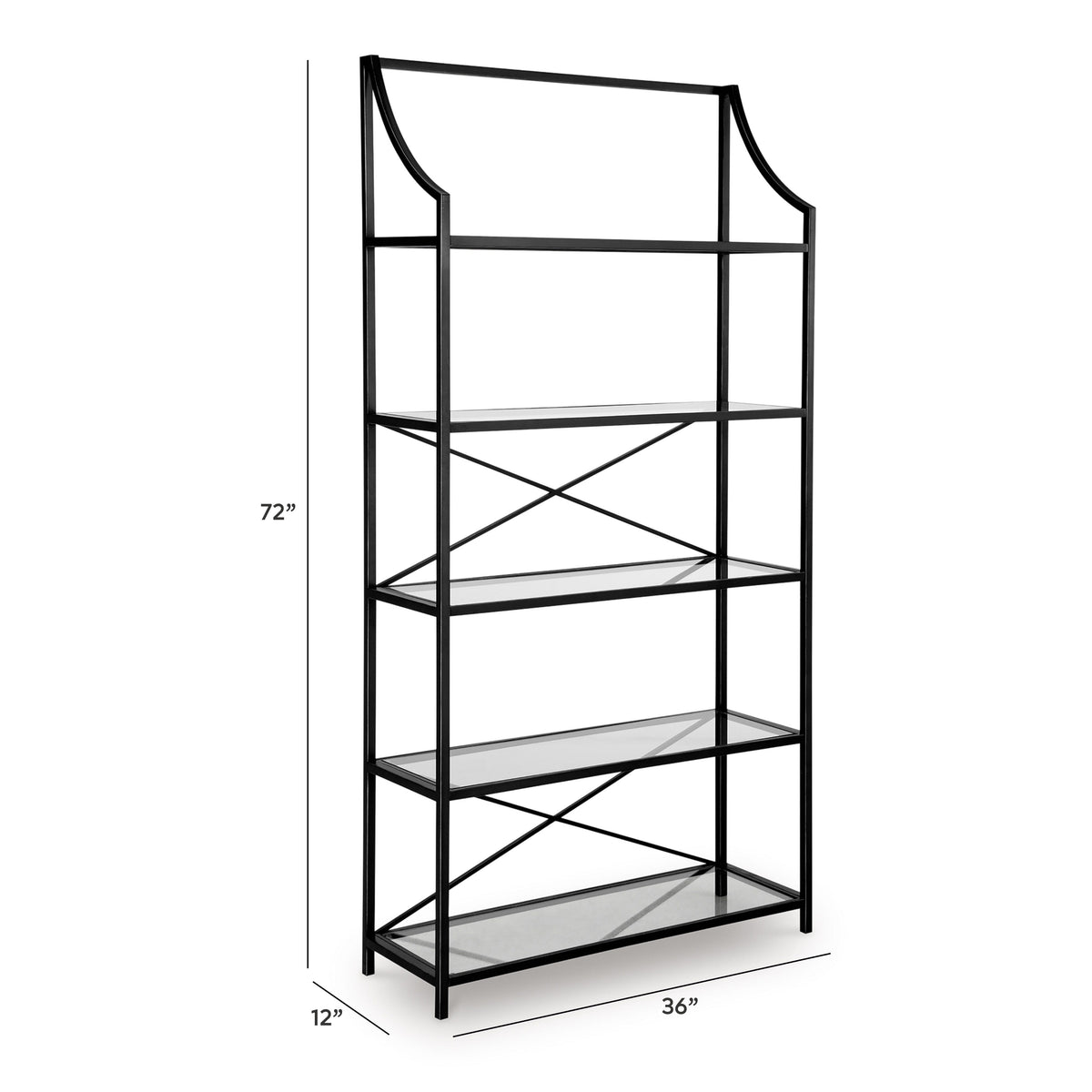 Dakerwell 72" Bookcase - A4000557 - approximate manufacturer dimensions (supplier image 5)
