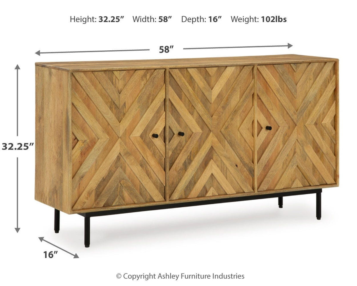 Cadewick Accent Cabinet - A4000570 - approximate manufacturer dimensions (supplier image 9)