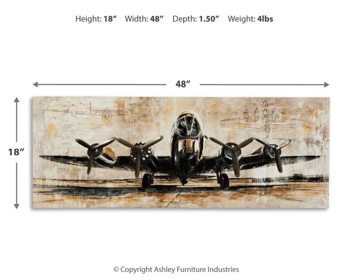 Kalene Wall Art - A8000152 - approximate manufacturer dimensions (supplier image 3)