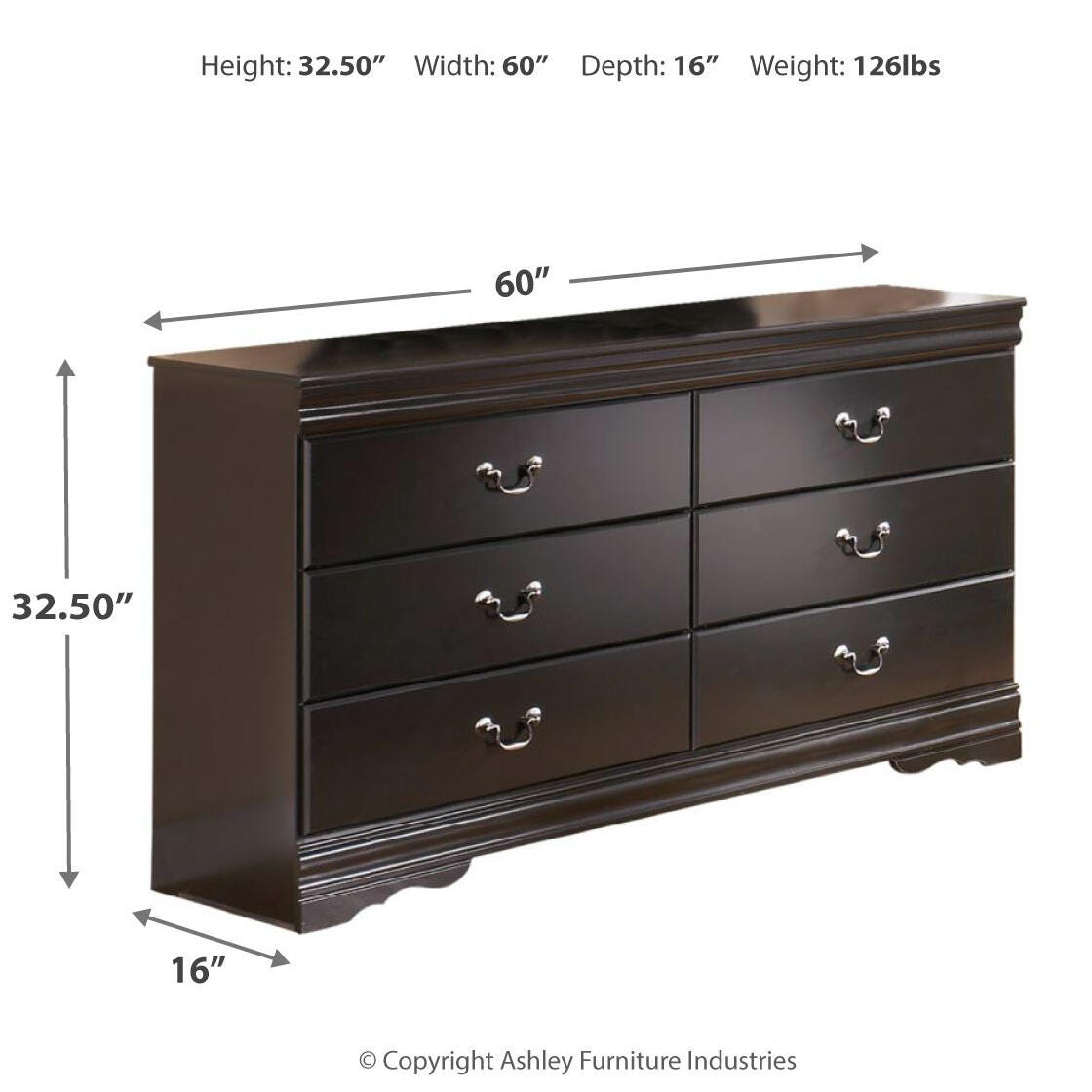 Huey Vineyard Dresser - B128-31 - approximate manufacturer dimensions (supplier image 3)