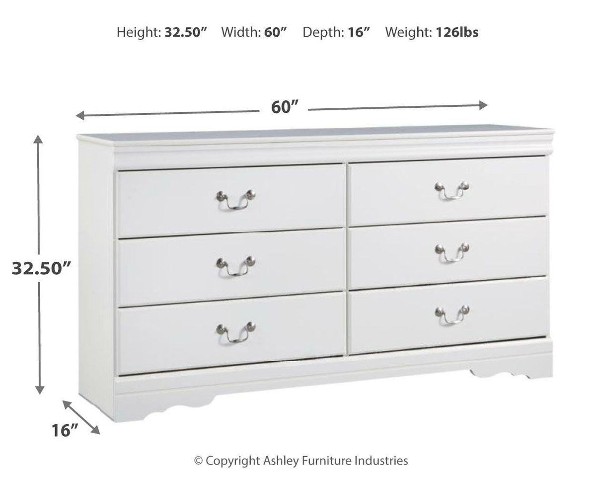 Anarasia Dresser - B129-31 - approximate manufacturer dimensions (supplier image 3)