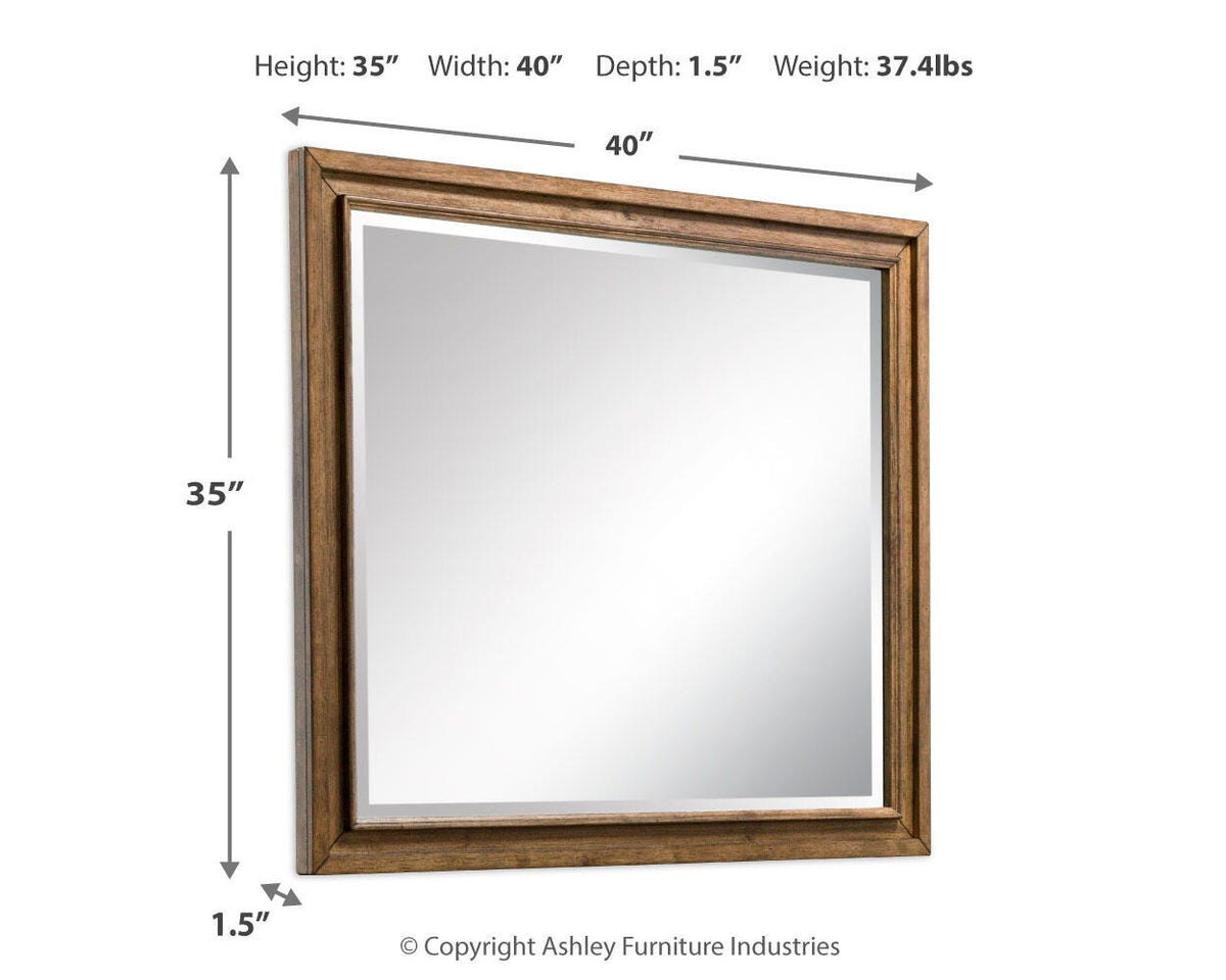 Sturlayne Dresser and Mirror - B787B1 - approximate manufacturer dimensions (supplier image 16)