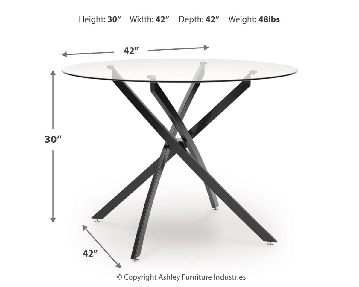 Pharwynn Dining Table - D446-15 - approximate manufacturer dimensions (supplier image 7)