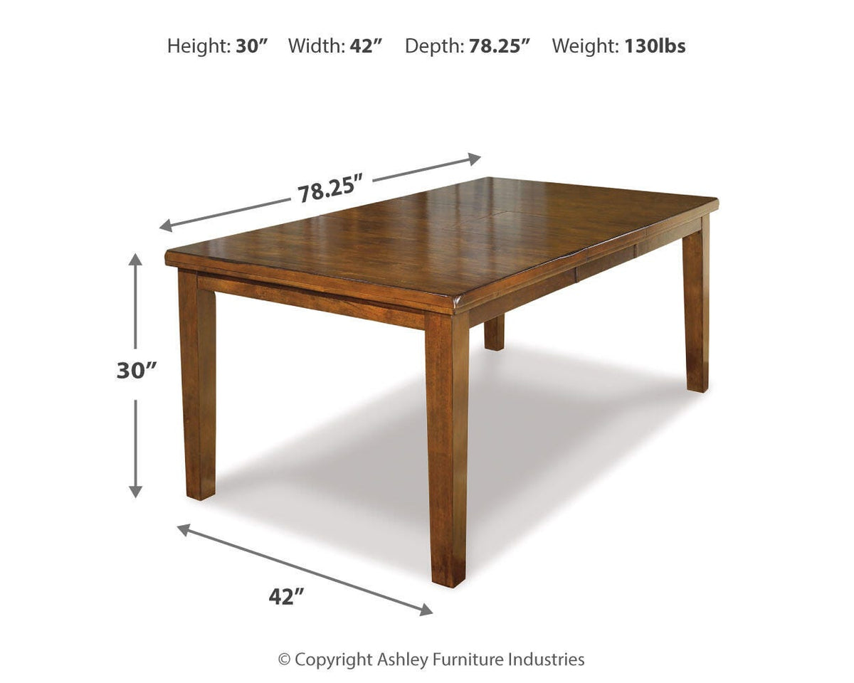 Ralene Dining Extension Table - D594-35 - approximate manufacturer dimensions (supplier image 5)