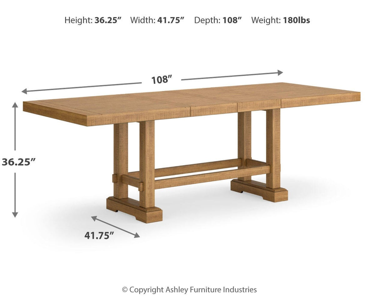 Havonplane Counter Height Dining Extension Table - D773-32 - approximate manufacturer dimensions (supplier image 12)