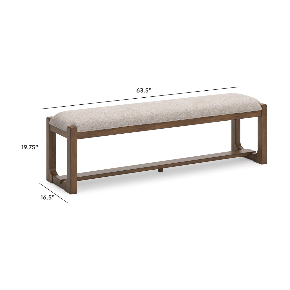 Cabalynn 63" Dining Bench - D974-00 - approximate manufacturer dimensions (supplier image 11)