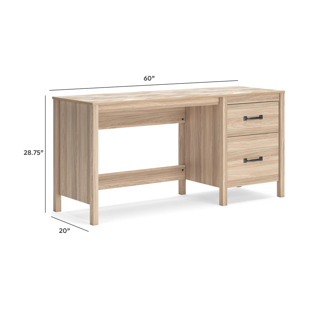Battelle 60" Home Office Desk - H3929-134 - approximate manufacturer dimensions (supplier image 11)