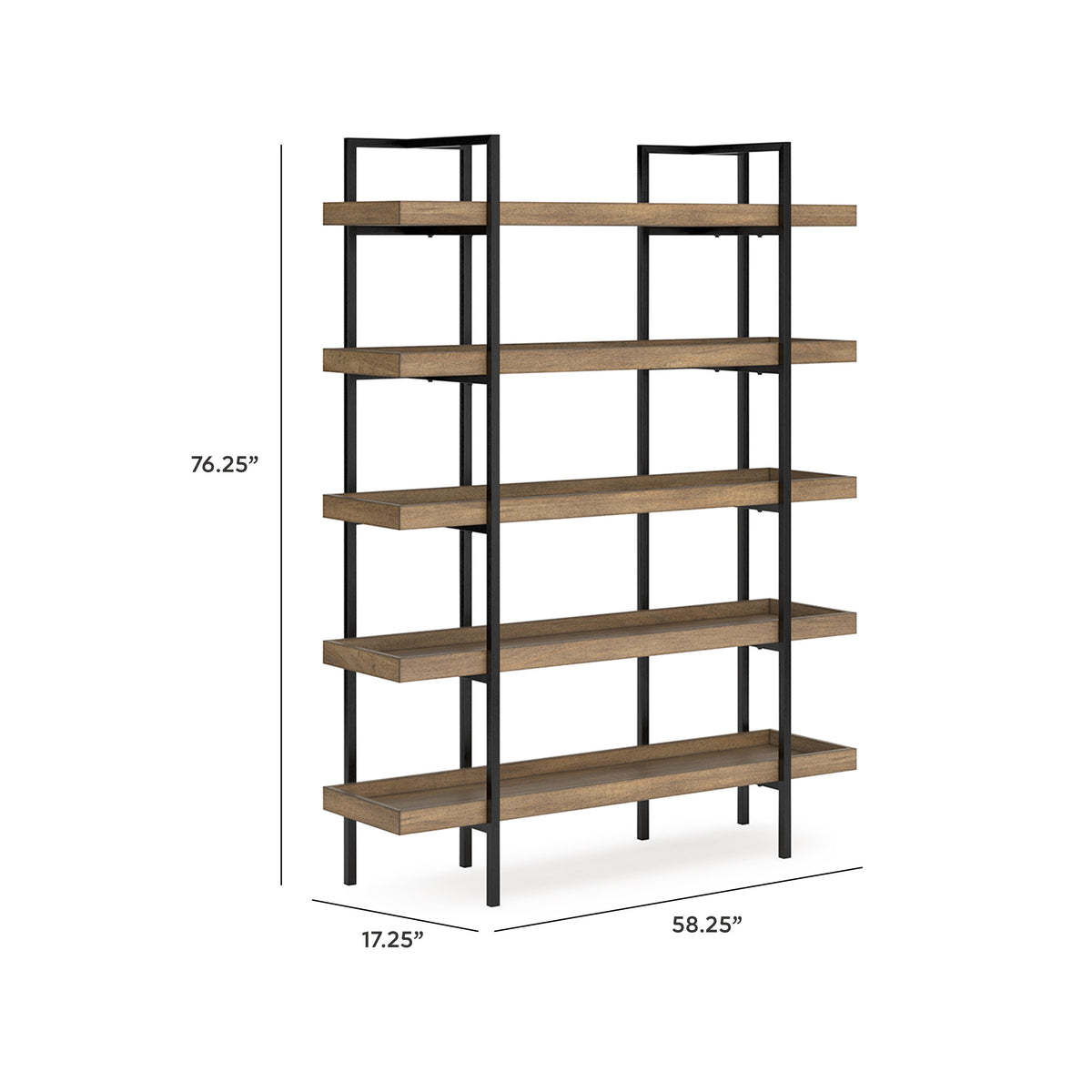 Montia 76" Bookcase - H632-70 - approximate manufacturer dimensions (supplier image 11)