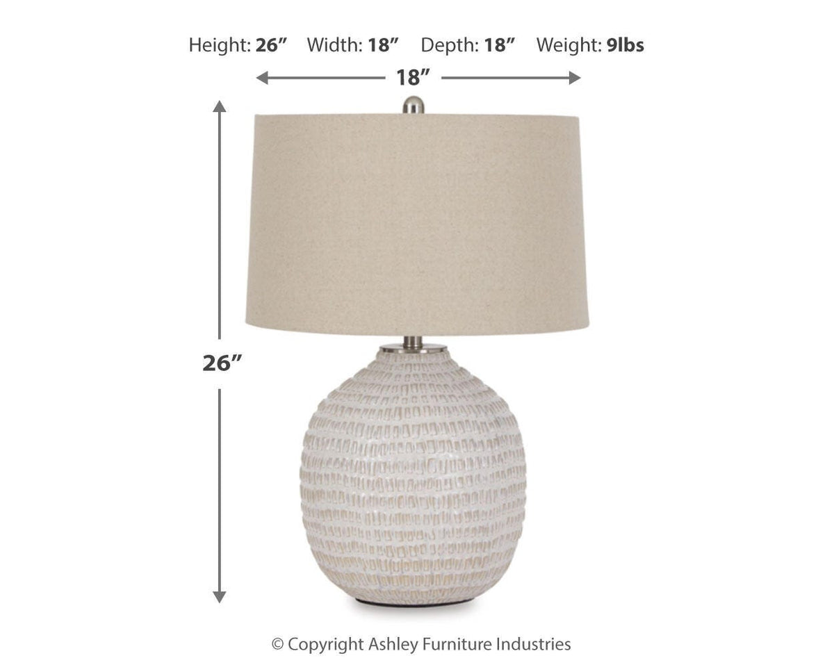 Jamon Table Lamp - L100764 - approximate manufacturer dimensions (supplier image 4)