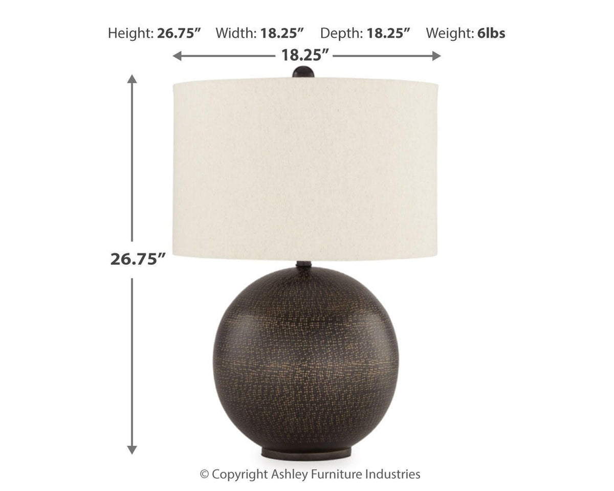 Hambell Table Lamps (Set of 2) - L207434X2 - approximate manufacturer dimensions (supplier image 8)