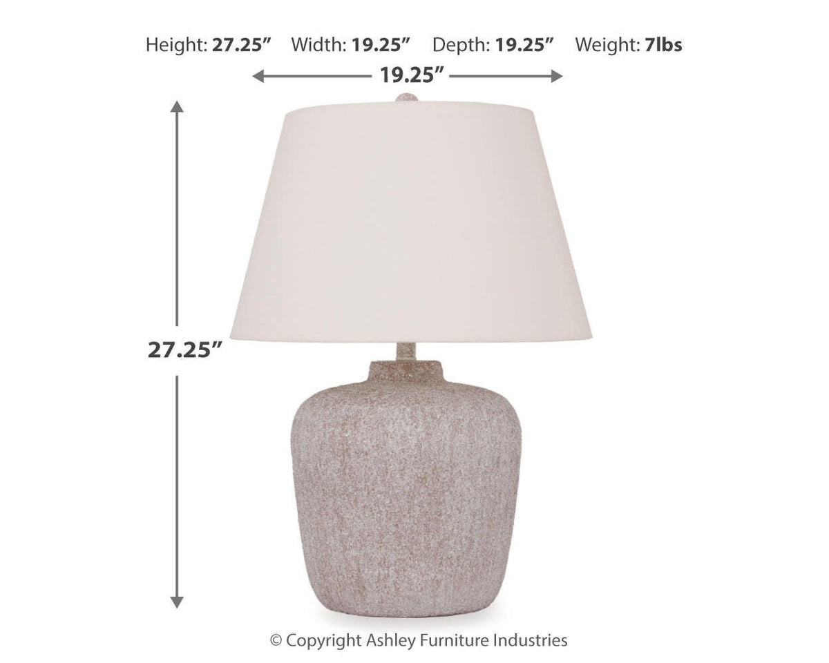 Danry Table Lamps (Set of 2) - L207454X2 - approximate manufacturer dimensions (supplier image 8)