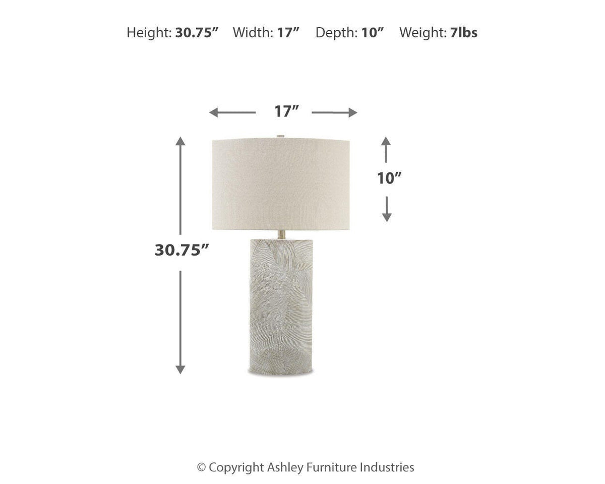 Bradard Table Lamp - L243264 - approximate manufacturer dimensions (supplier image 4)