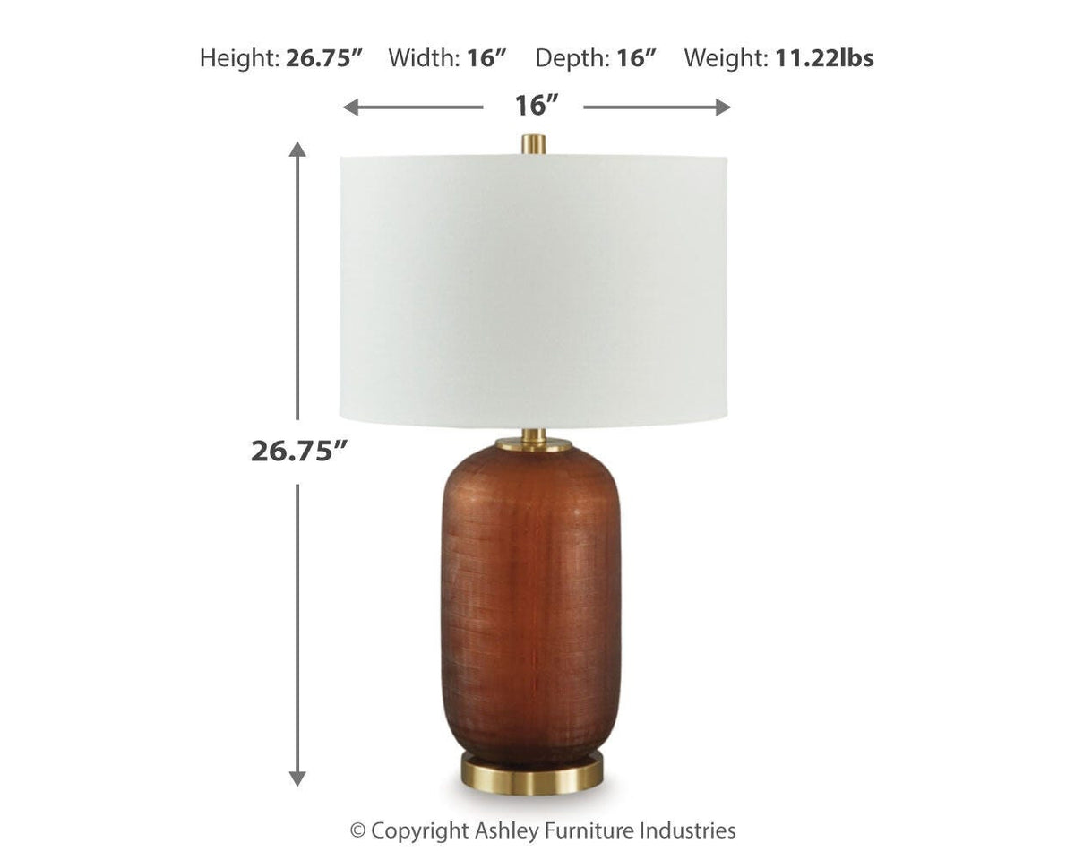 Farberman Table Lamp - L430864 - approximate manufacturer dimensions (supplier image 6)