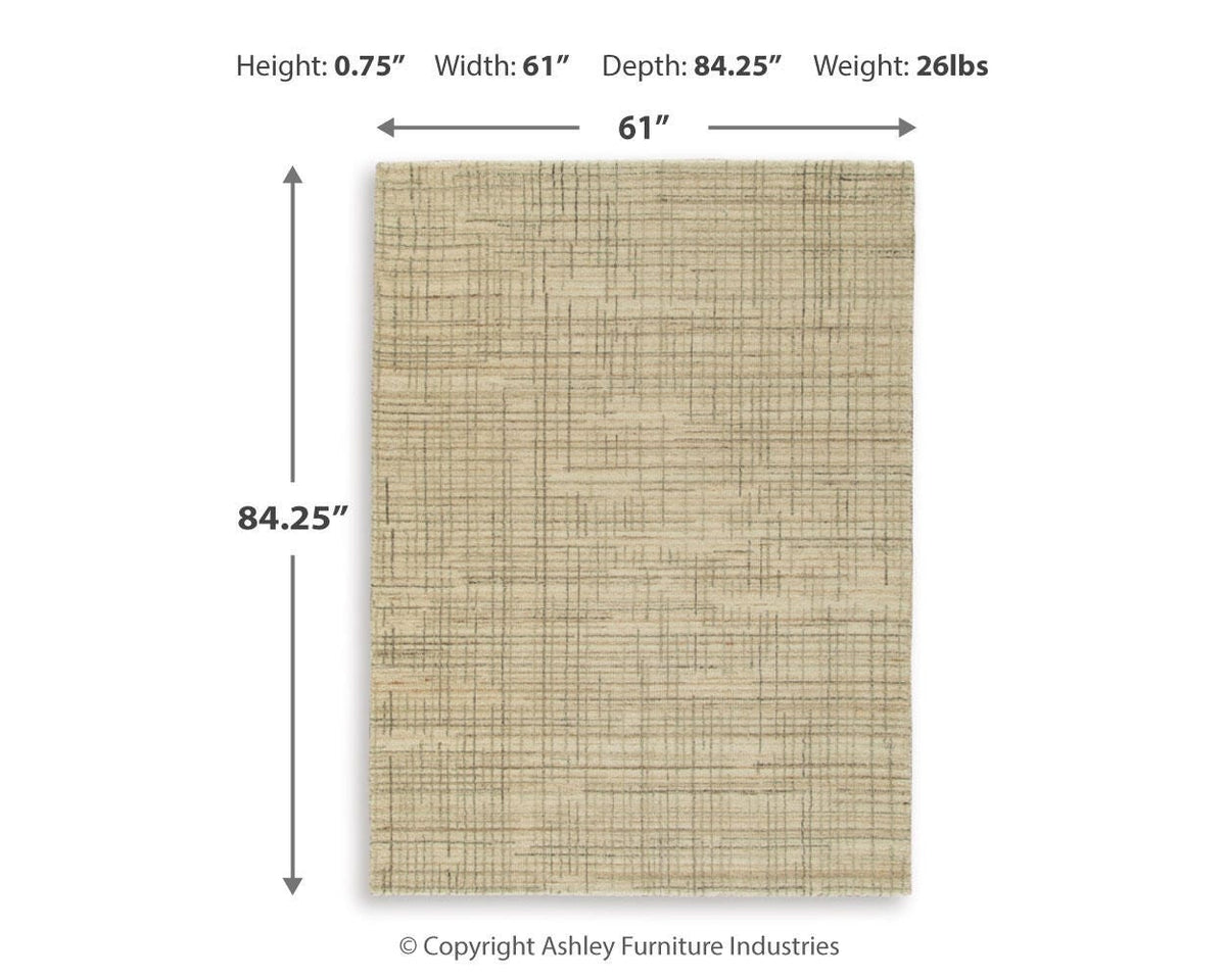Janston Area Rug - R406862 - approximate manufacturer dimensions (supplier image 6)