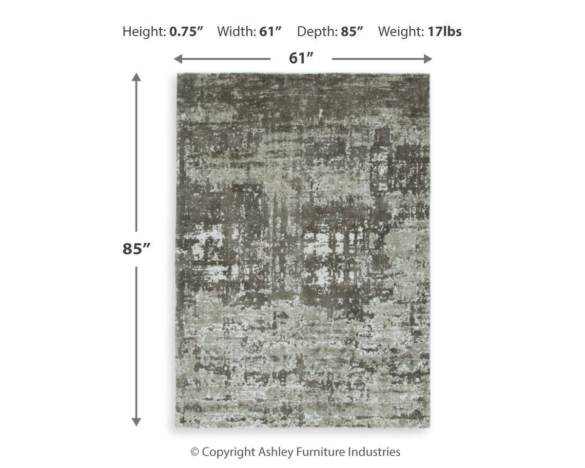 Valmontic Area Rug - R406922 - approximate manufacturer dimensions (supplier image 6)