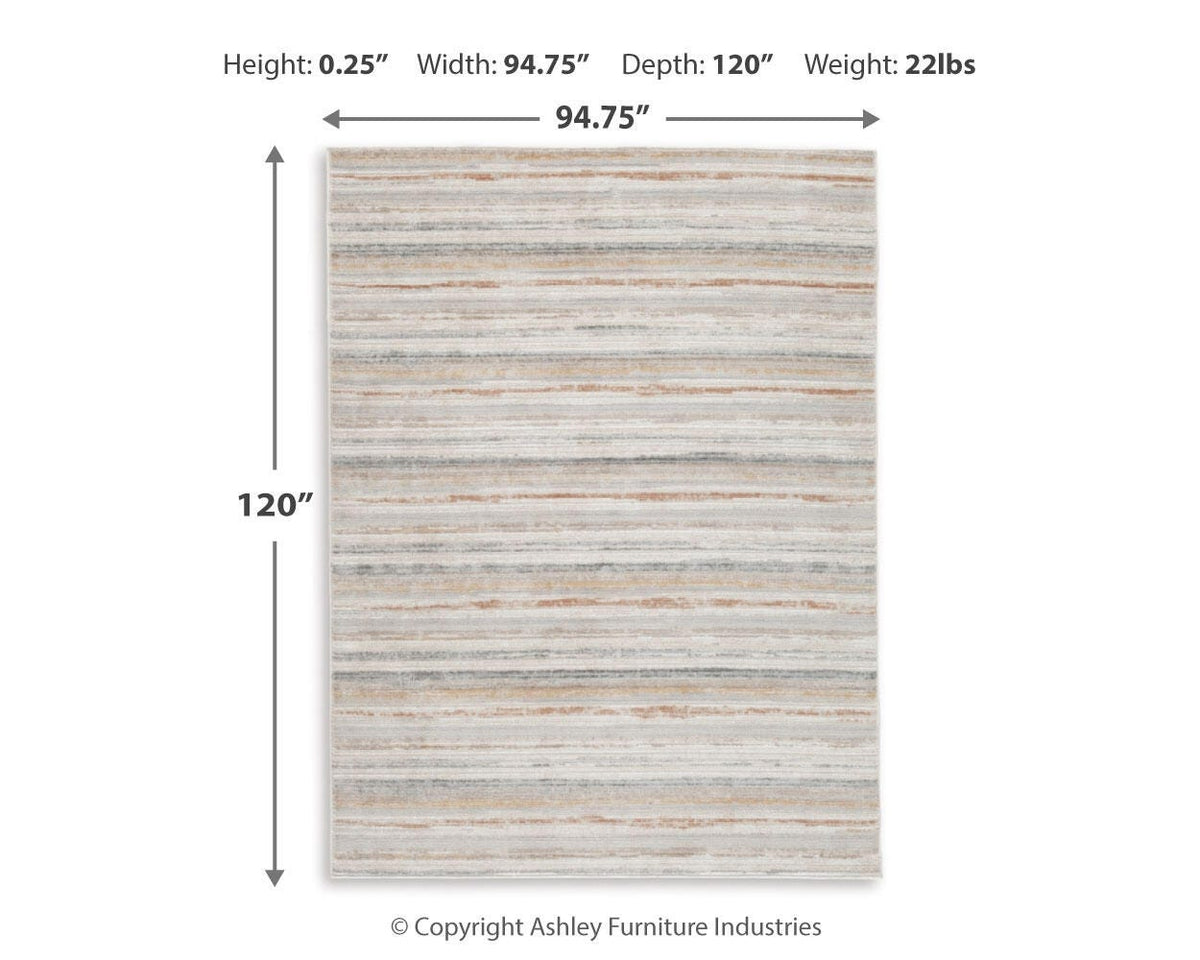 Artney Area Rug - R407021 - approximate manufacturer dimensions (supplier image 6)