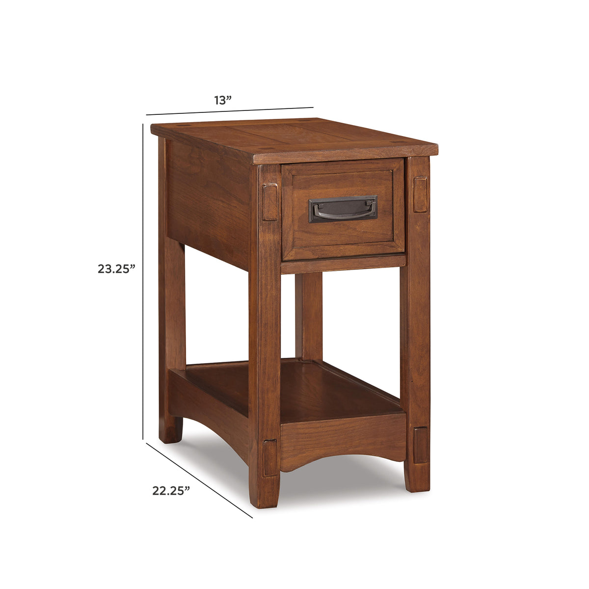 Breegin Chairside End Table - T007-319 - approximate manufacturer dimensions (supplier image 26)