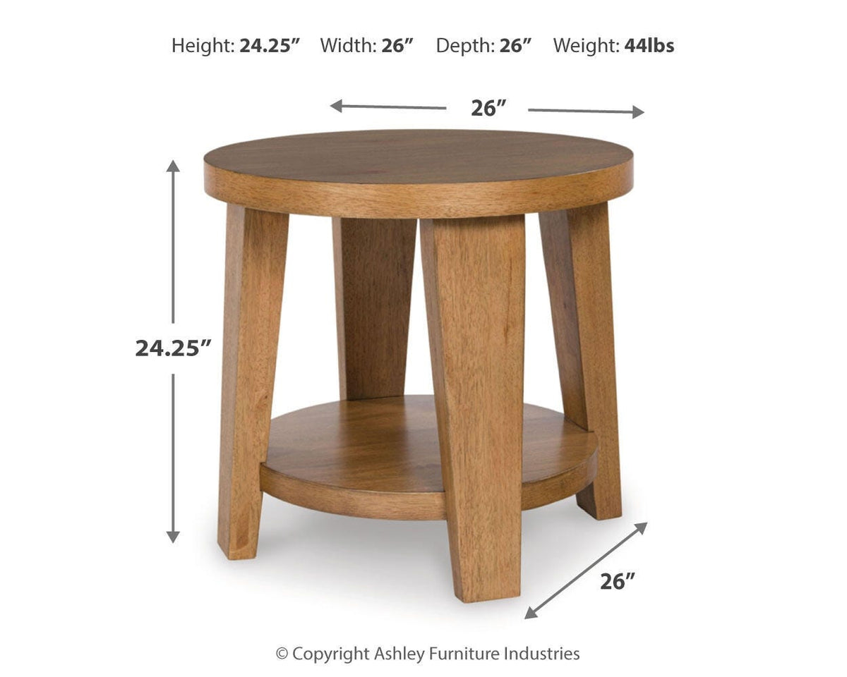 Kristiland End Table - T674-6 - approximate manufacturer dimensions (supplier image 8)