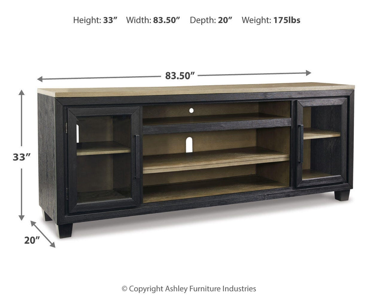 Foyland 83" TV Stand - W989-68 - approximate manufacturer dimensions (supplier image 10)