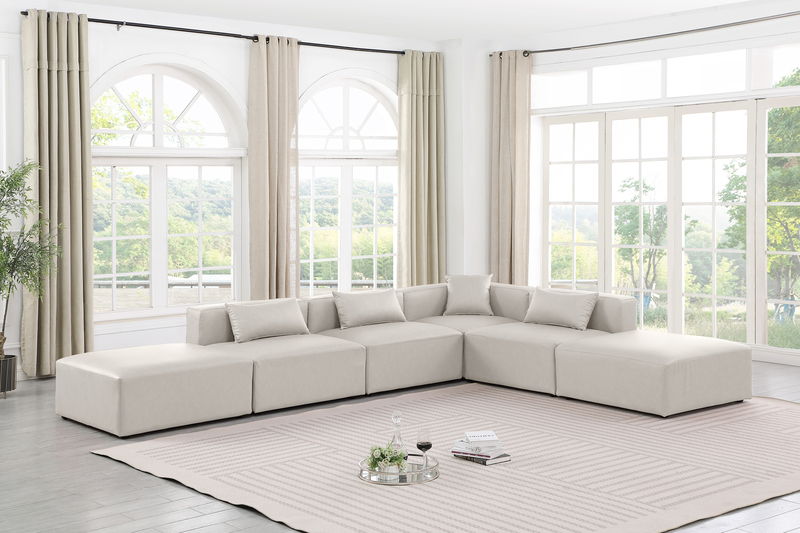 Cube - 6 Piece Modular Corner Armless Sectional