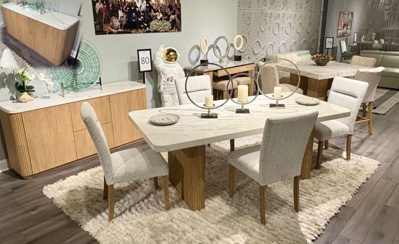 D2504 - Dining Table - White / Light Brown