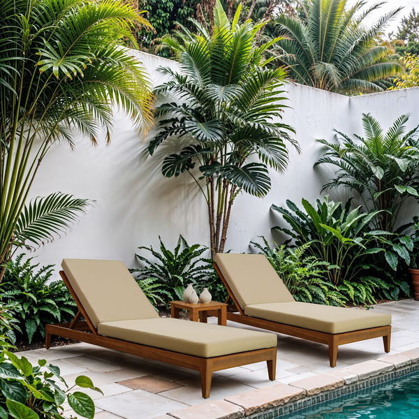 Mirella - Water Resistant Fabric Upholstered Outdoor Patio Chaise Lounge
