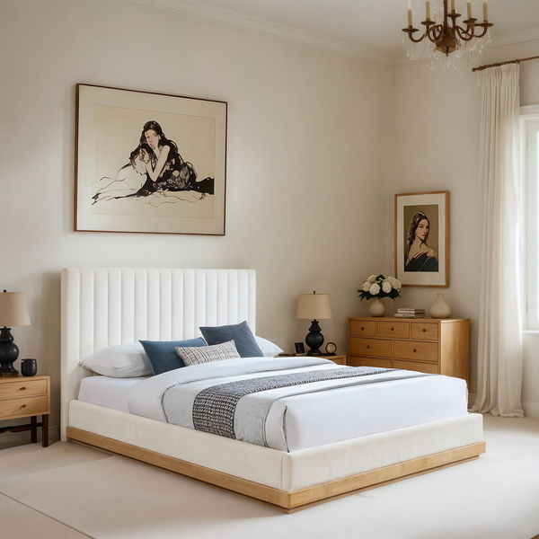 Emmet - Fabric Bed - Light Brown Base
