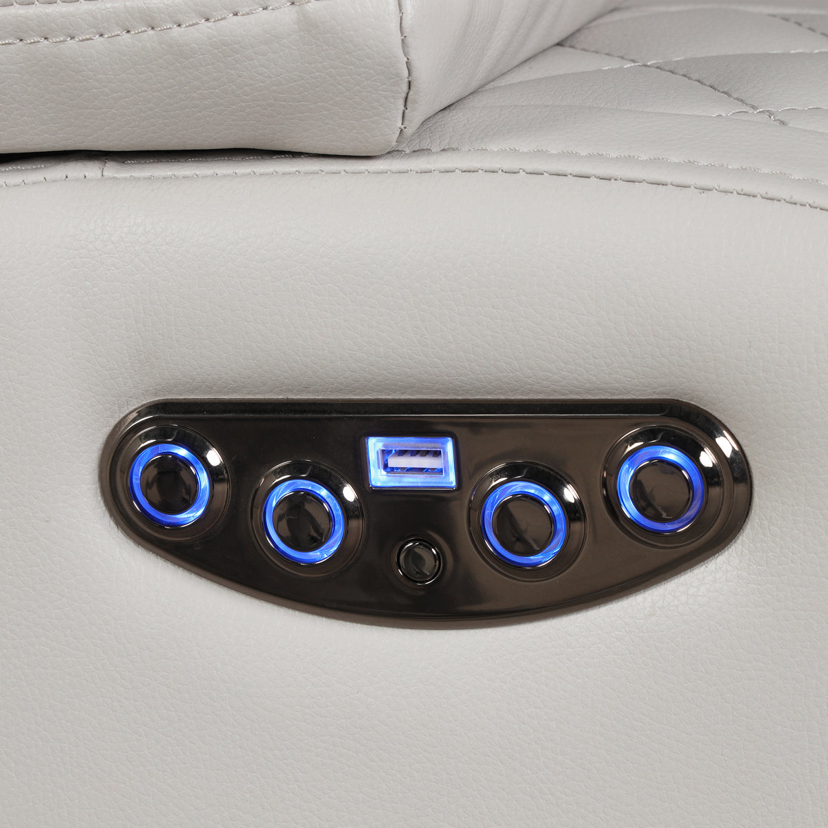 Benz Ice Power Reclining Chair. Benz ice chair storage/control detail. Additional product view.