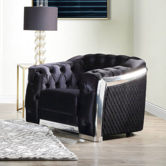Pyroden - Chair - Black Velvet & Chrome