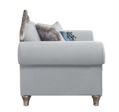 Pelumi - Sofa & Loveseat Set - Light Gray Linen & Platinum