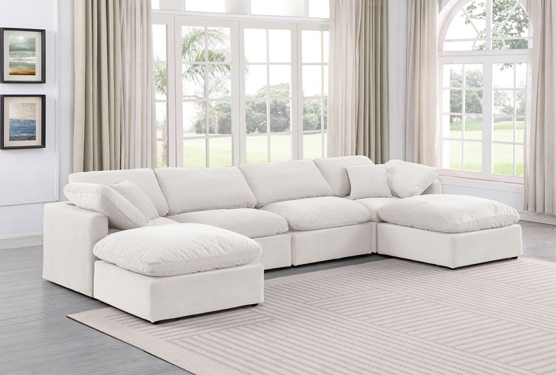 Indulge - Velvet 6 Piece Modular Double Chaise Sectional