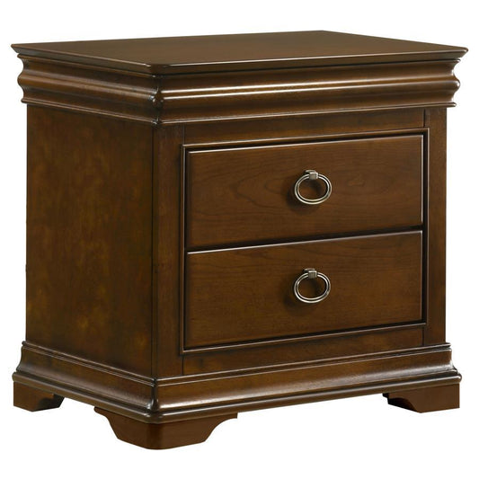 Garland - 3-Drawer Nightstand Bedside Table - Brown Cherry